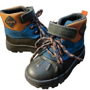 Carter’s Kid's Easy On/Off Duck Boot Gray Blue Orange Size 5M